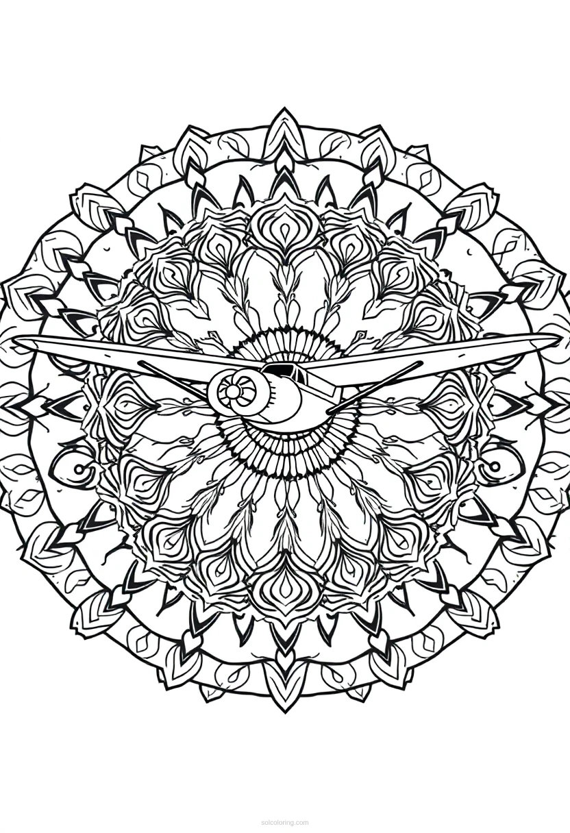 Biplane coloring page for kids