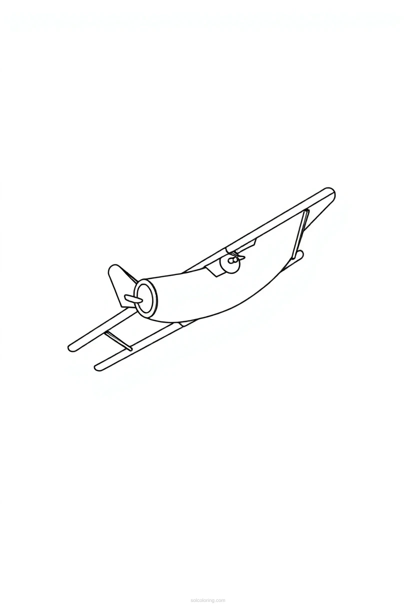 Biplane coloring page for kids
