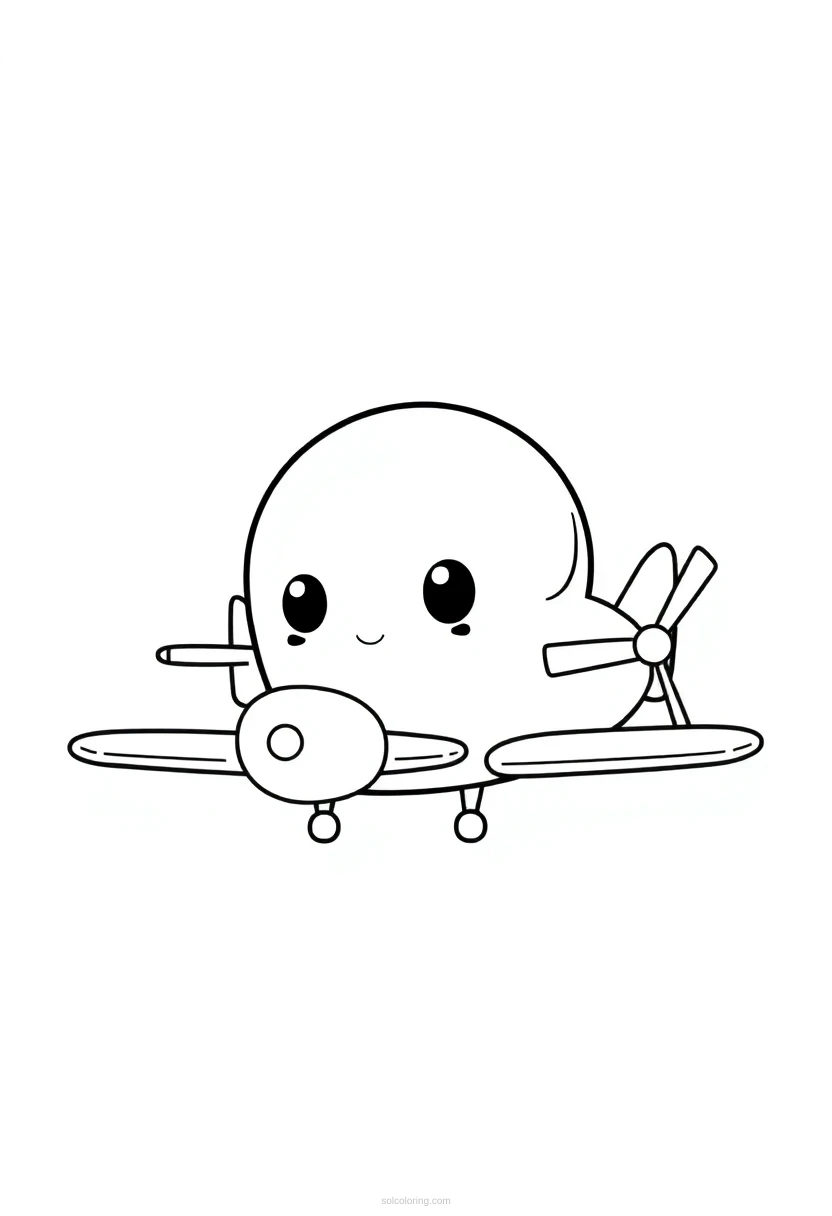 Biplane coloring page for kids
