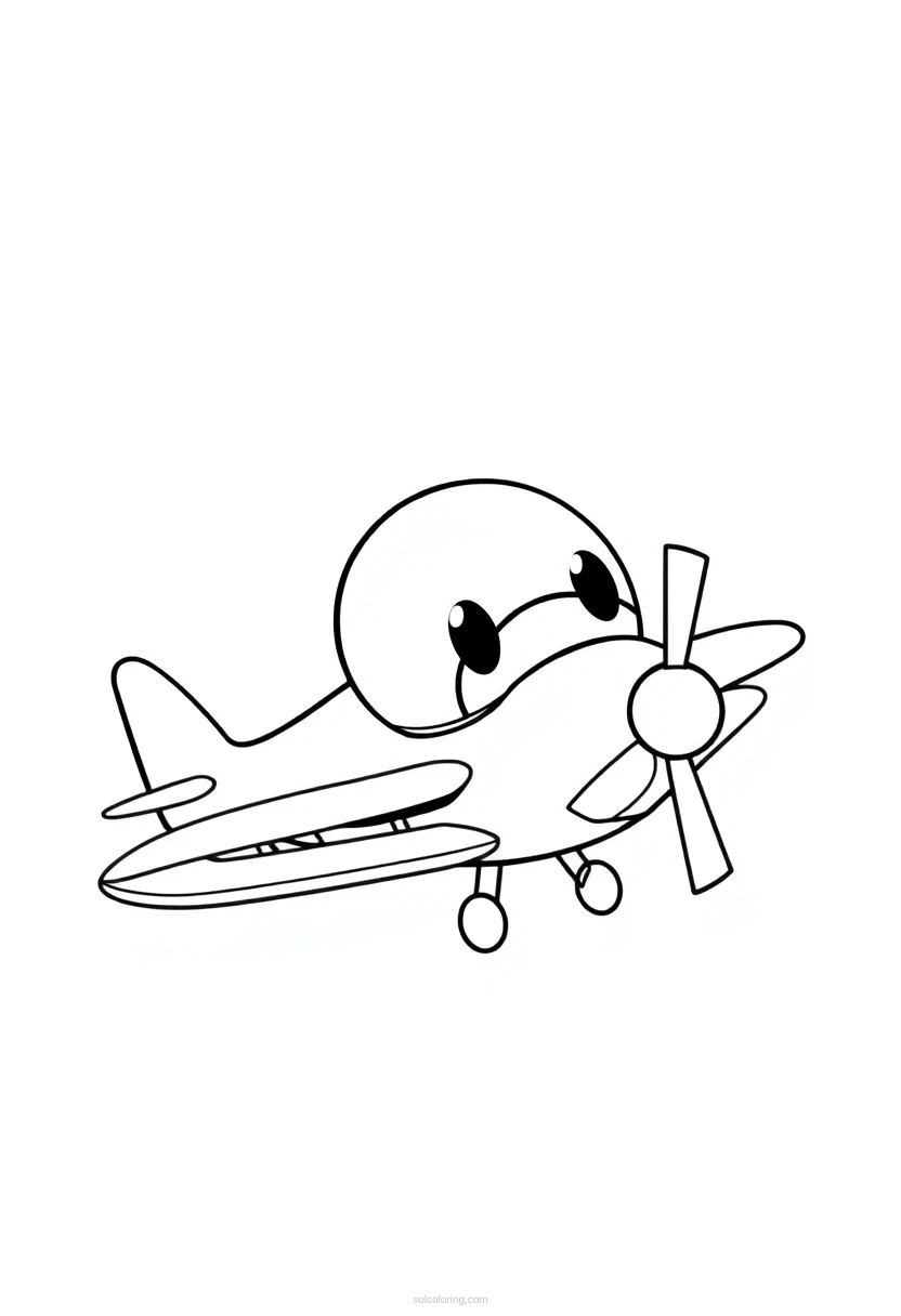 Biplane coloring page for kids