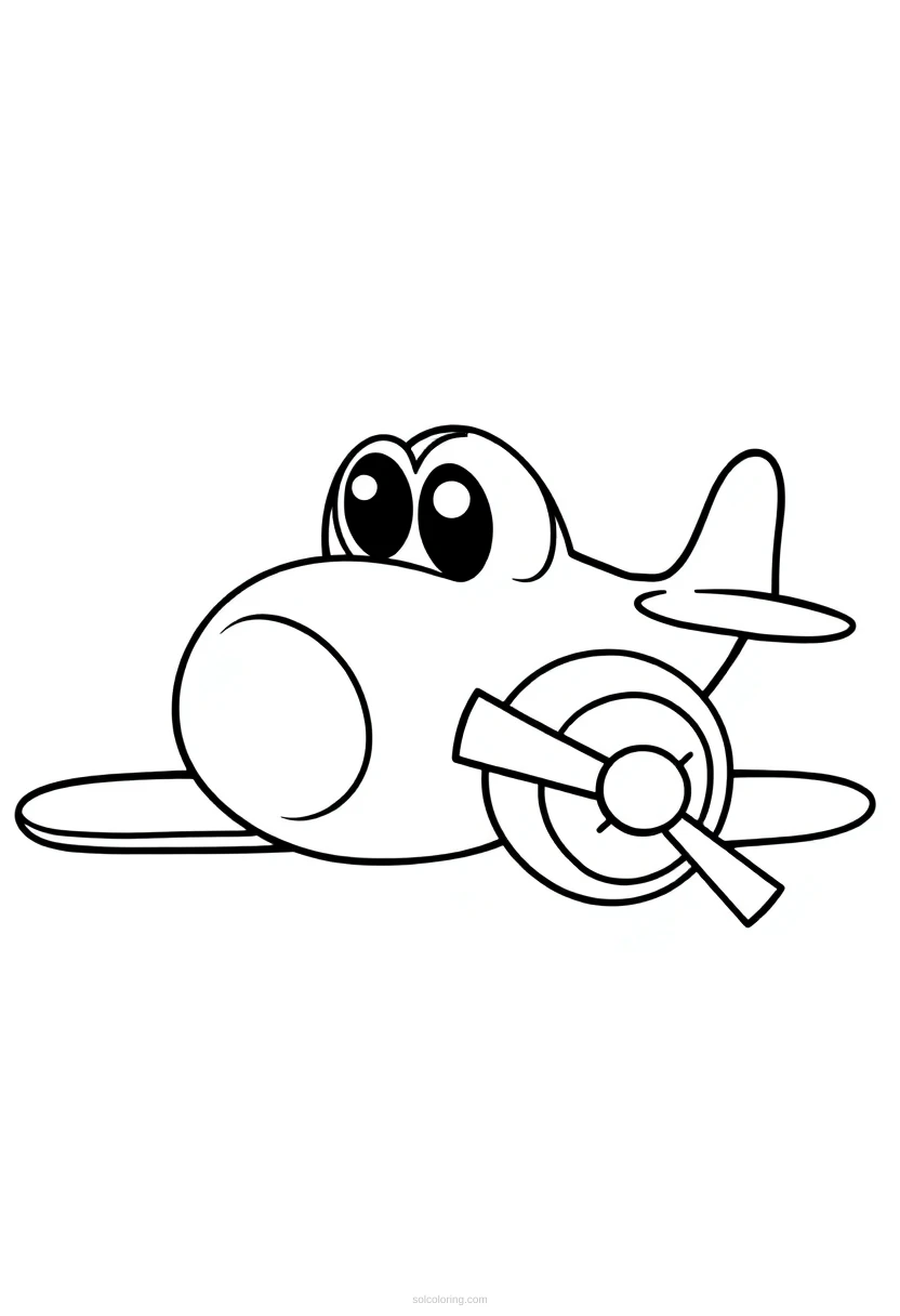 Biplane coloring page for kids