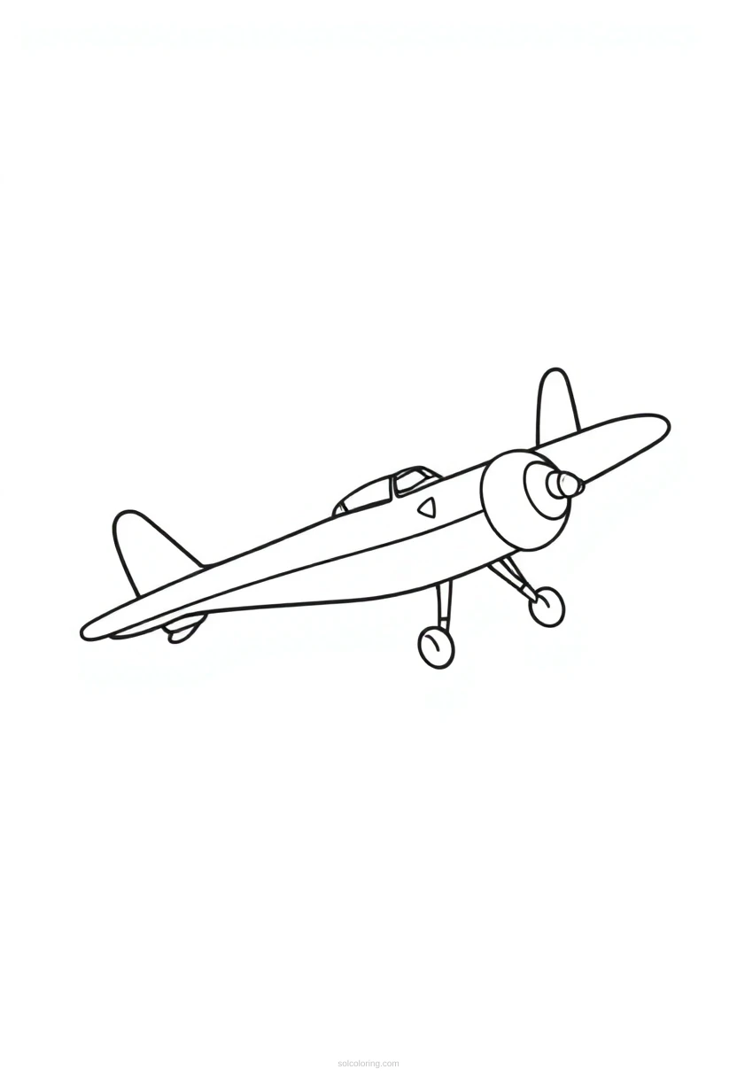 Biplane coloring page for kids