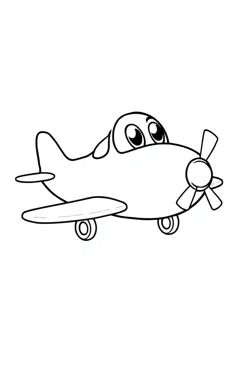 Biplane coloring page, free printable