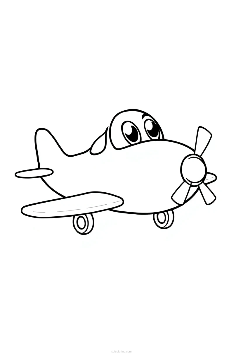 Biplane coloring page for kids