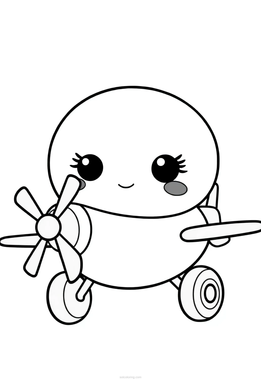 Biplane coloring page for kids