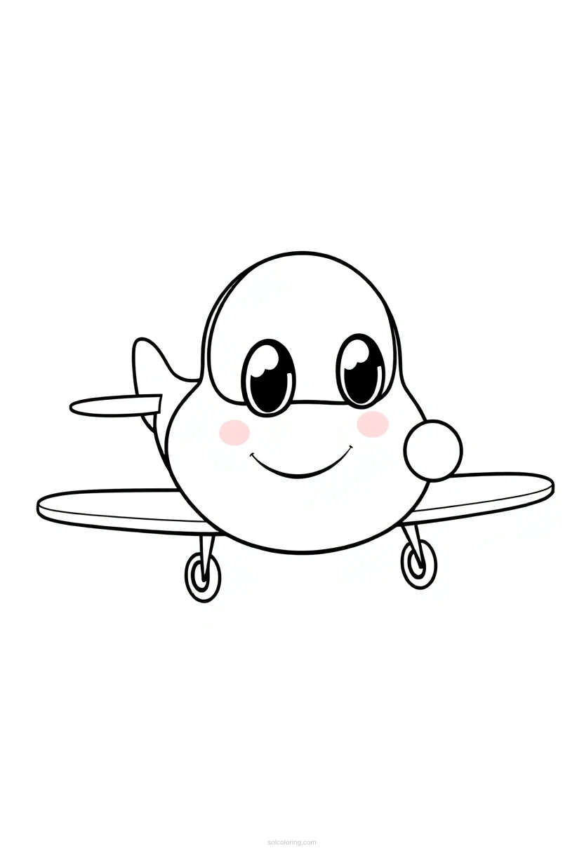 Biplane coloring page for kids