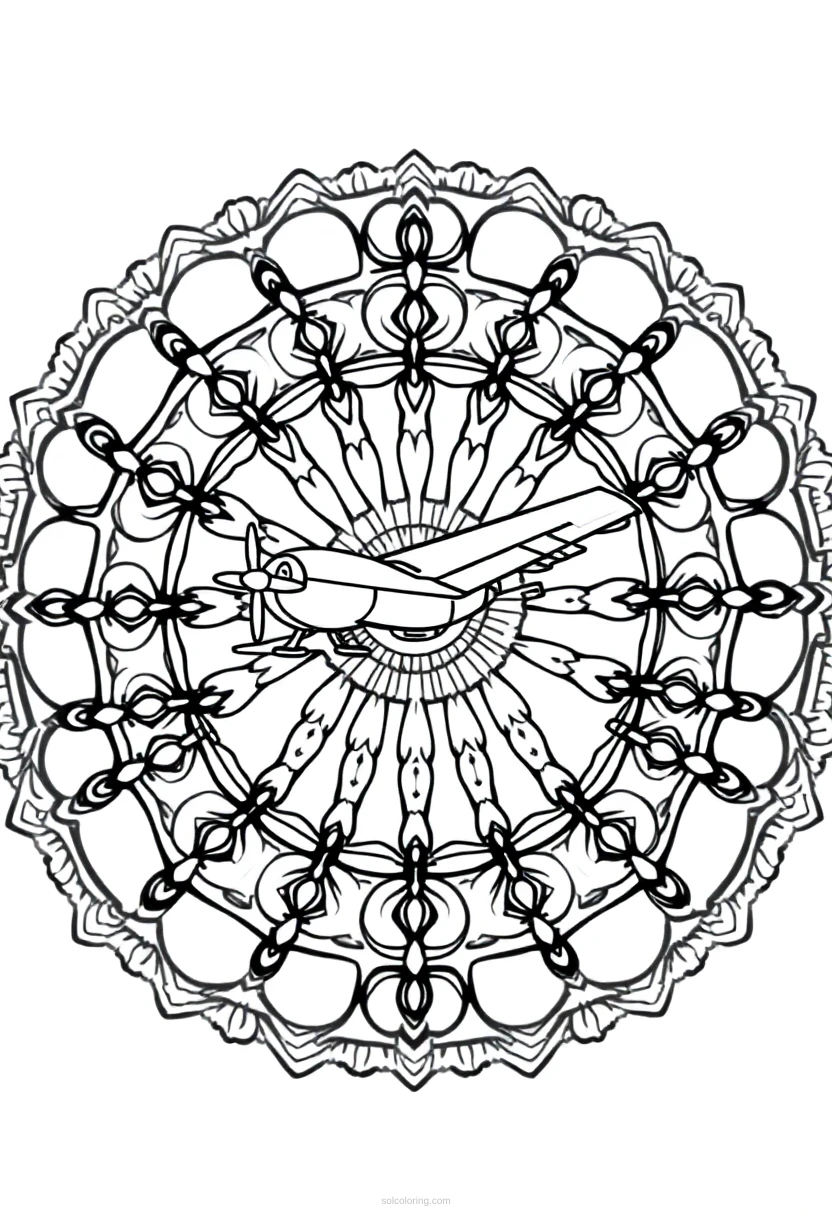 Biplane coloring page for kids
