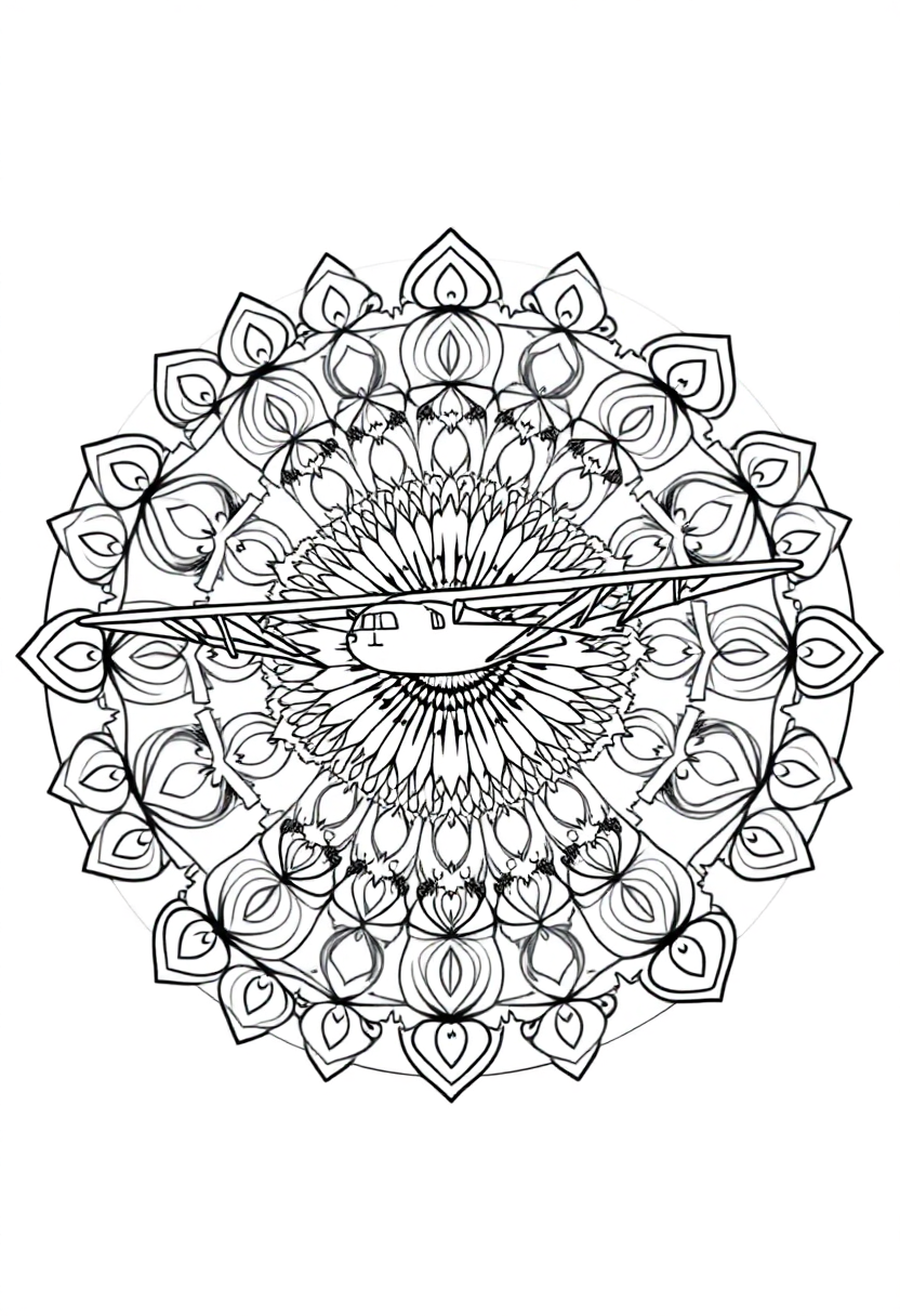 Biplane coloring page, free printable