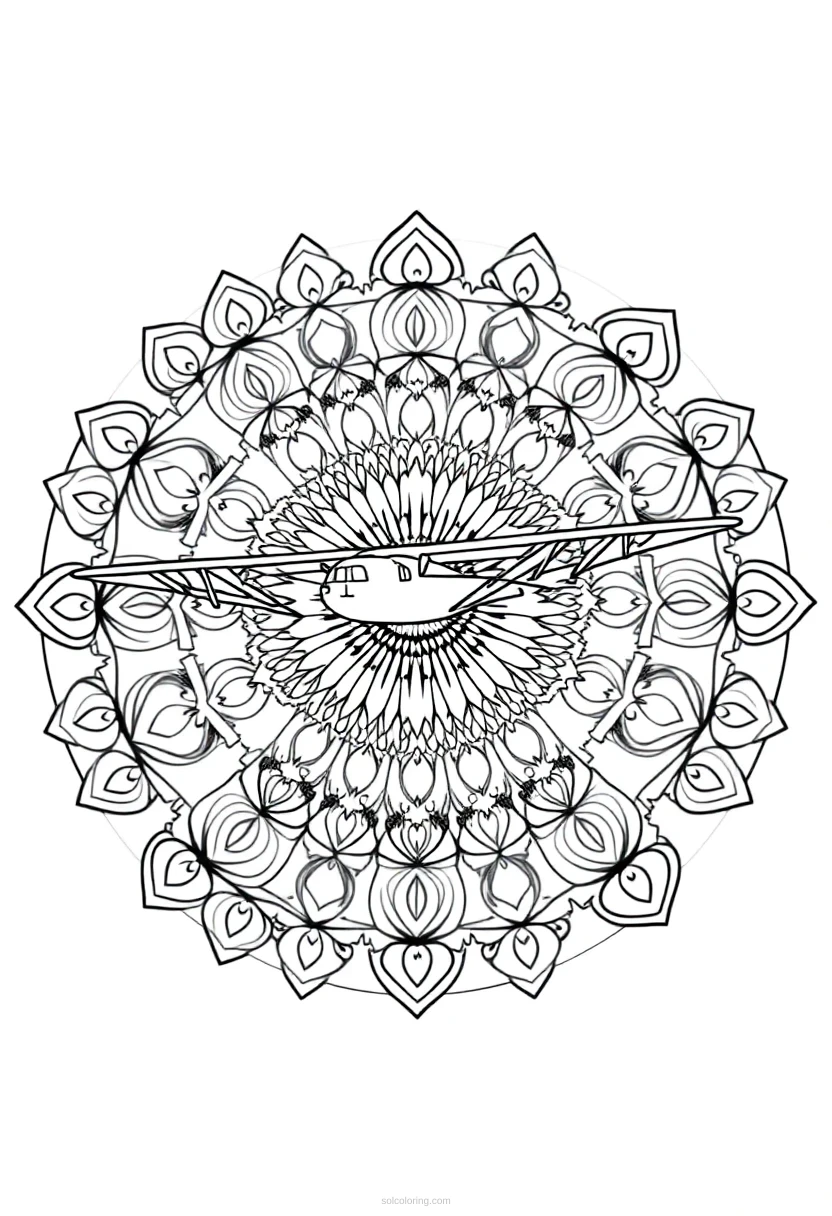 Biplane coloring page for kids