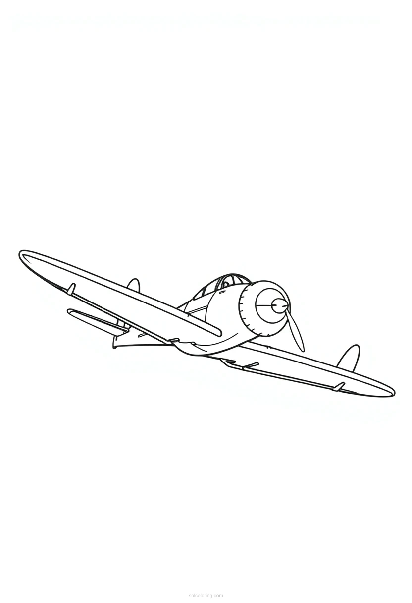 Biplane coloring page for kids