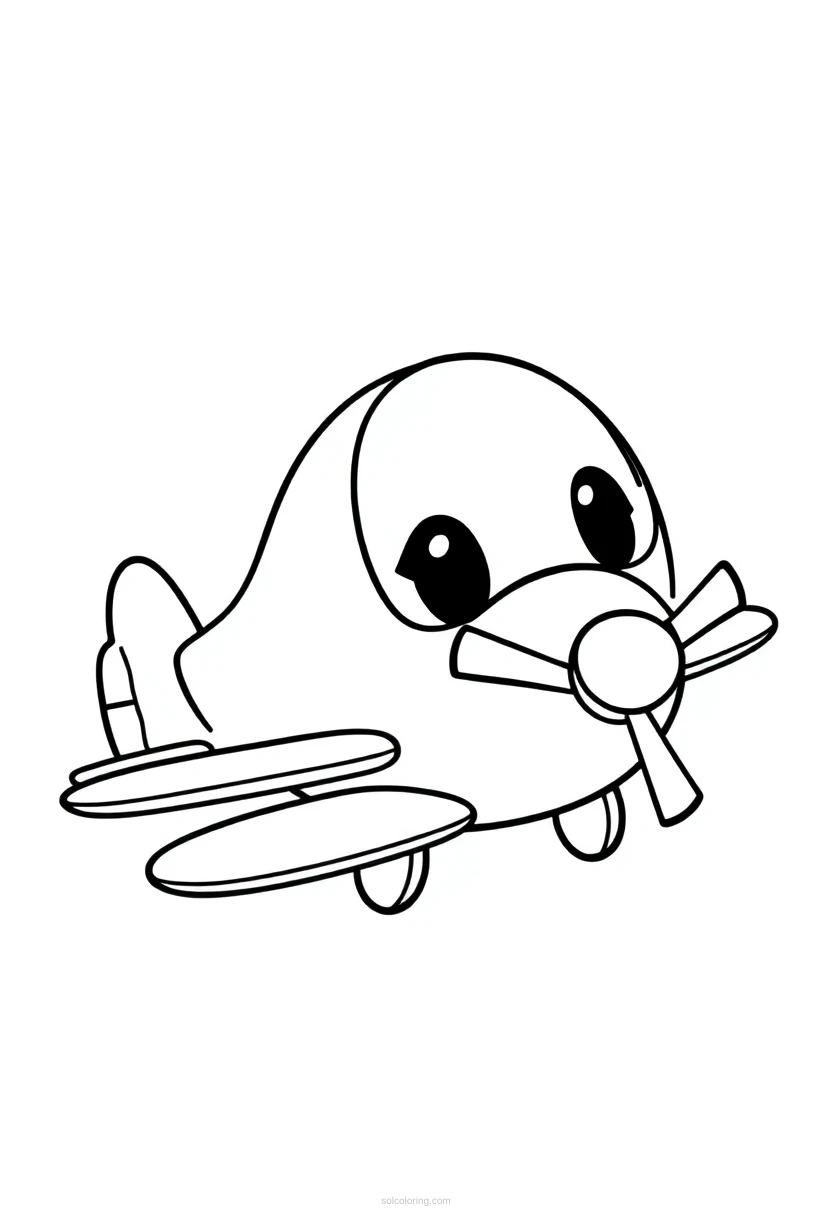 Biplane coloring page for kids