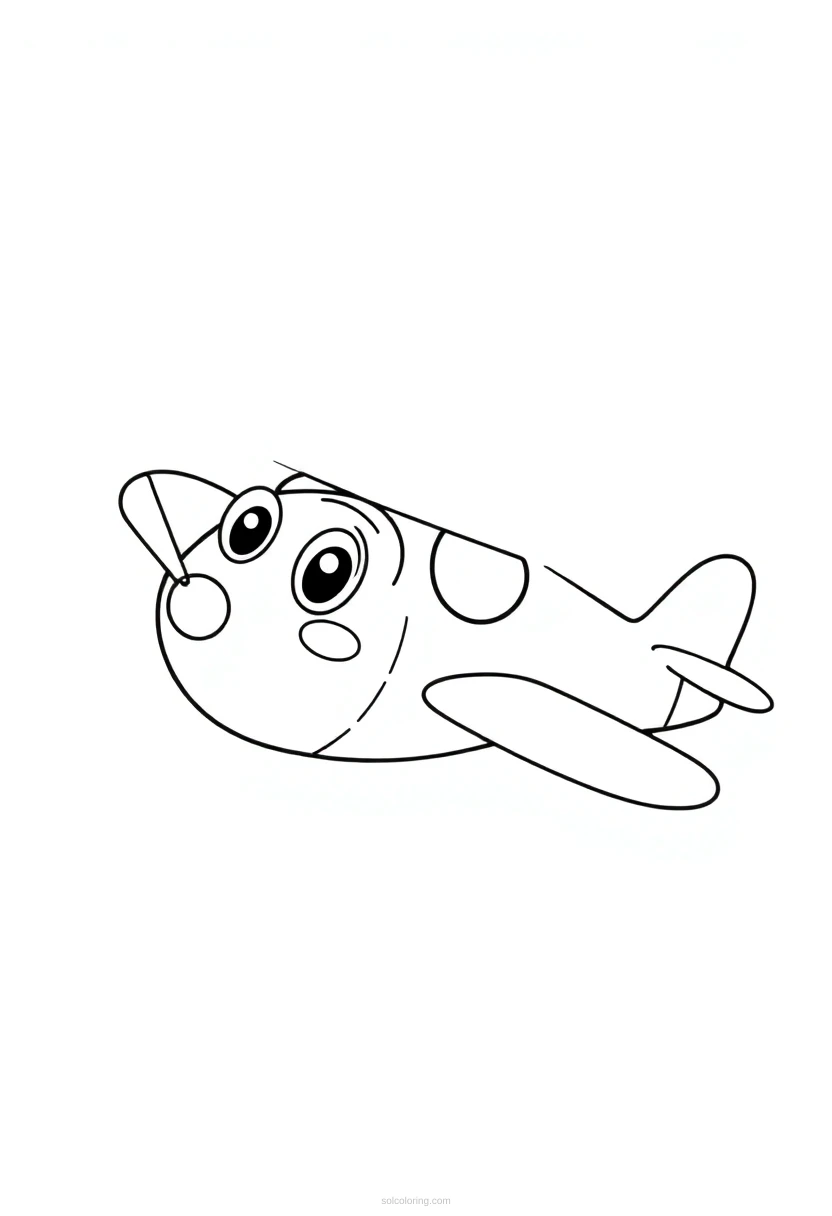Biplane coloring page for kids