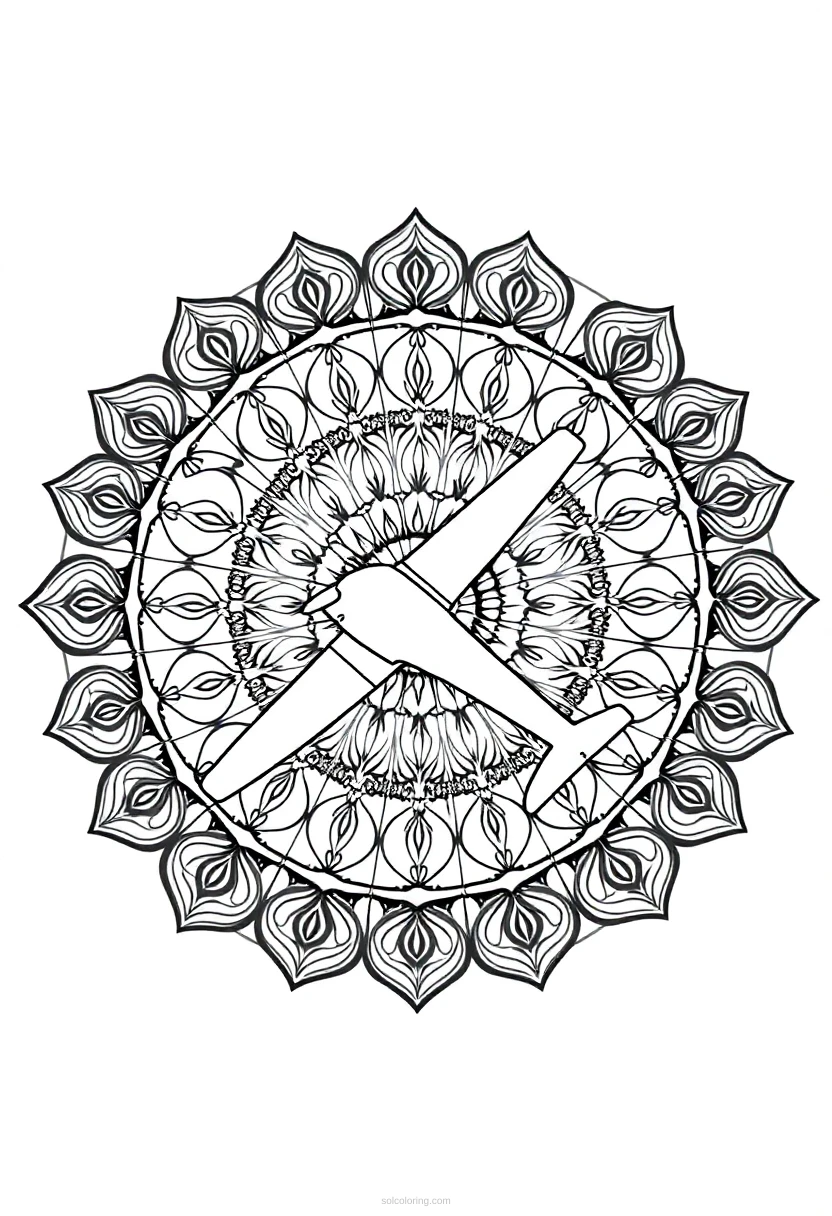 Biplane coloring page for kids
