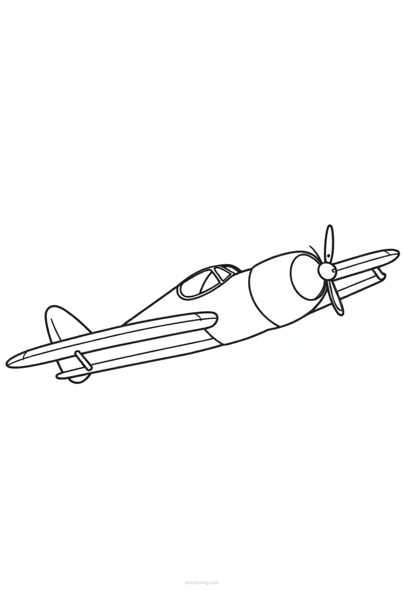 Biplane coloring page for kids