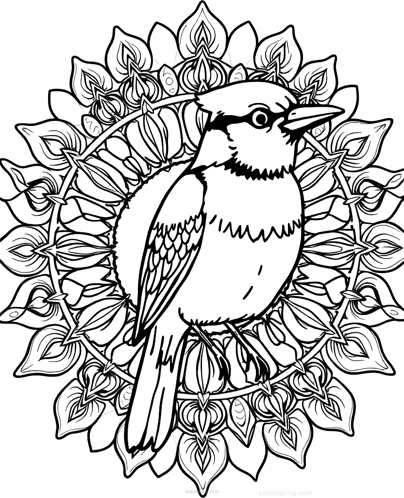 Blue Jay coloring page for kids