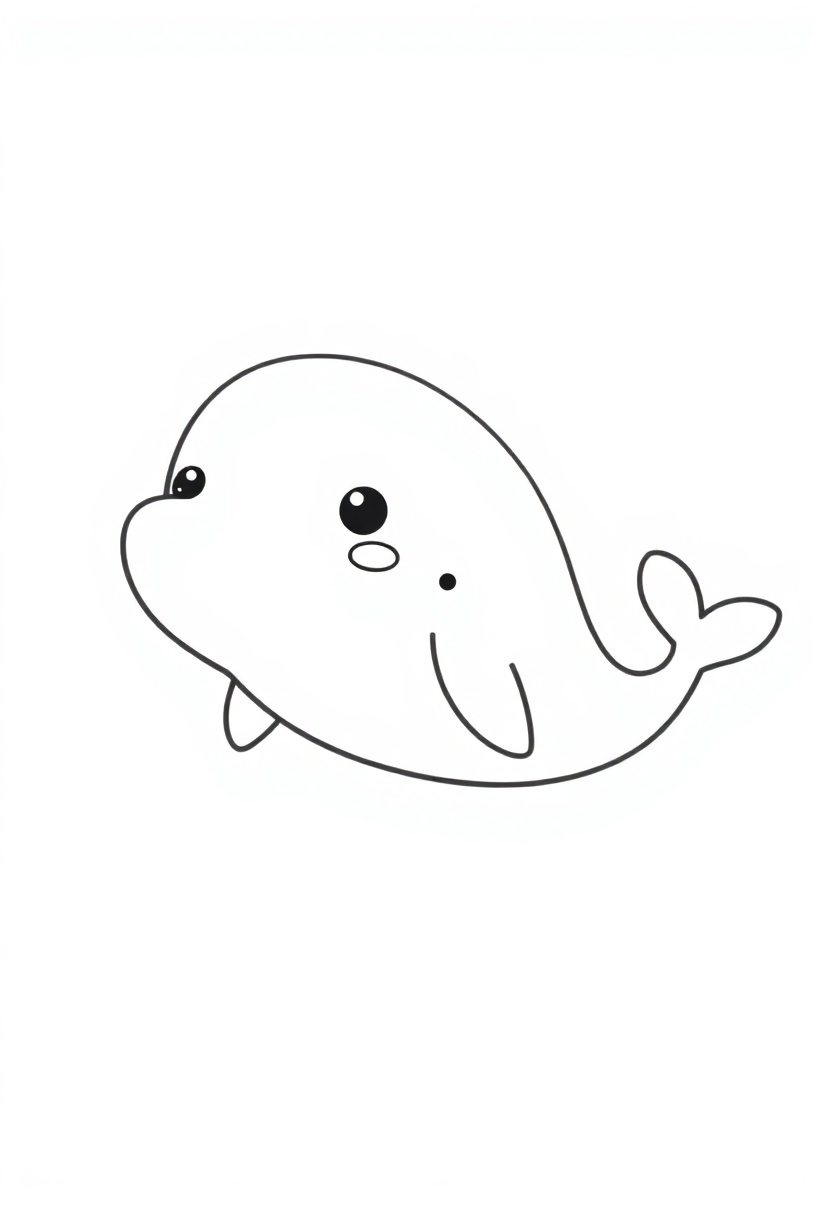 Blue Whale coloring page, free printable standard style for kids and adults