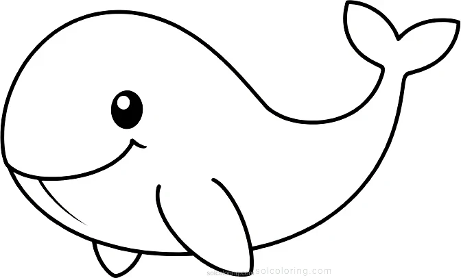 Blue Whale coloring page for kids