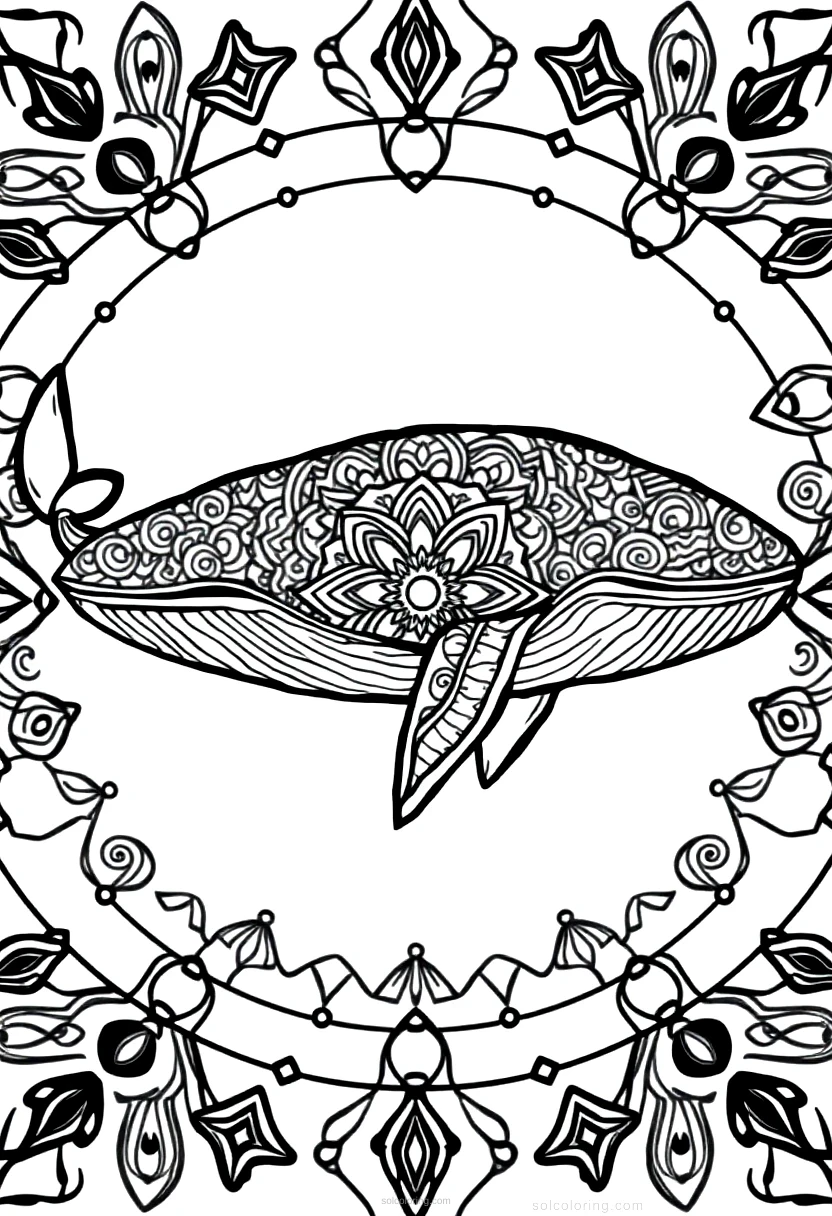 Blue Whale coloring page for kids