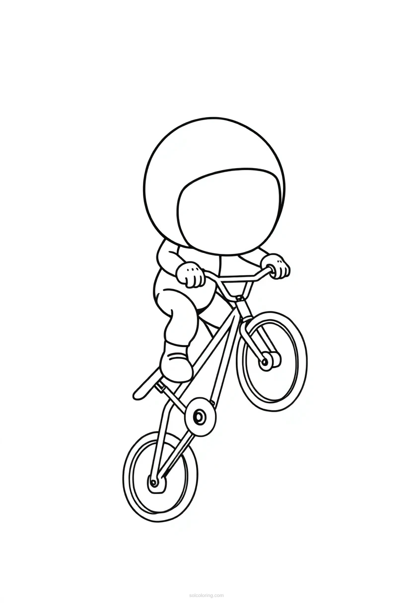 Bmx Bike Stunts coloring page for kids