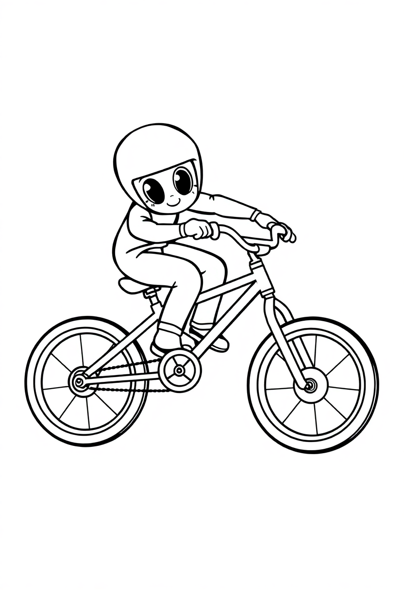 BMX Bike Stunts coloring page, free printable