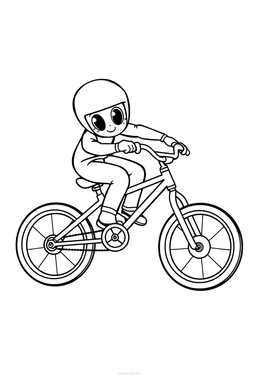 Bmx Bike Stunts coloring page for kids