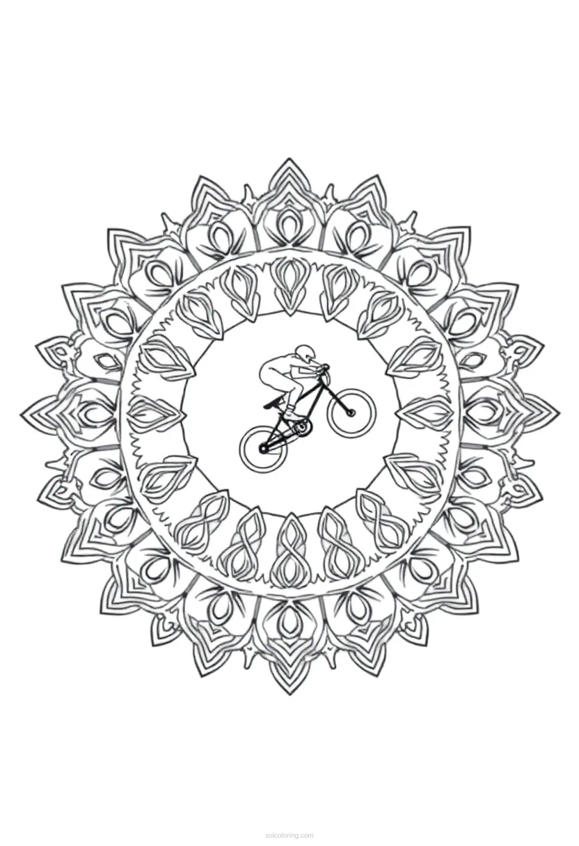 Bmx Bike Stunts coloring page for kids
