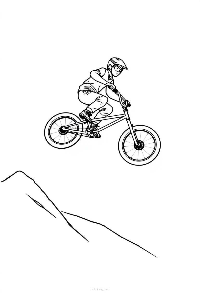Bmx Bike Stunts coloring page for kids