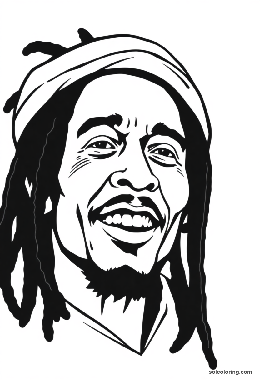 Illustrated Portrait Bob Marley