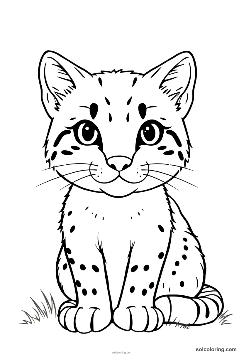 Bobcat simple coloring page for kids