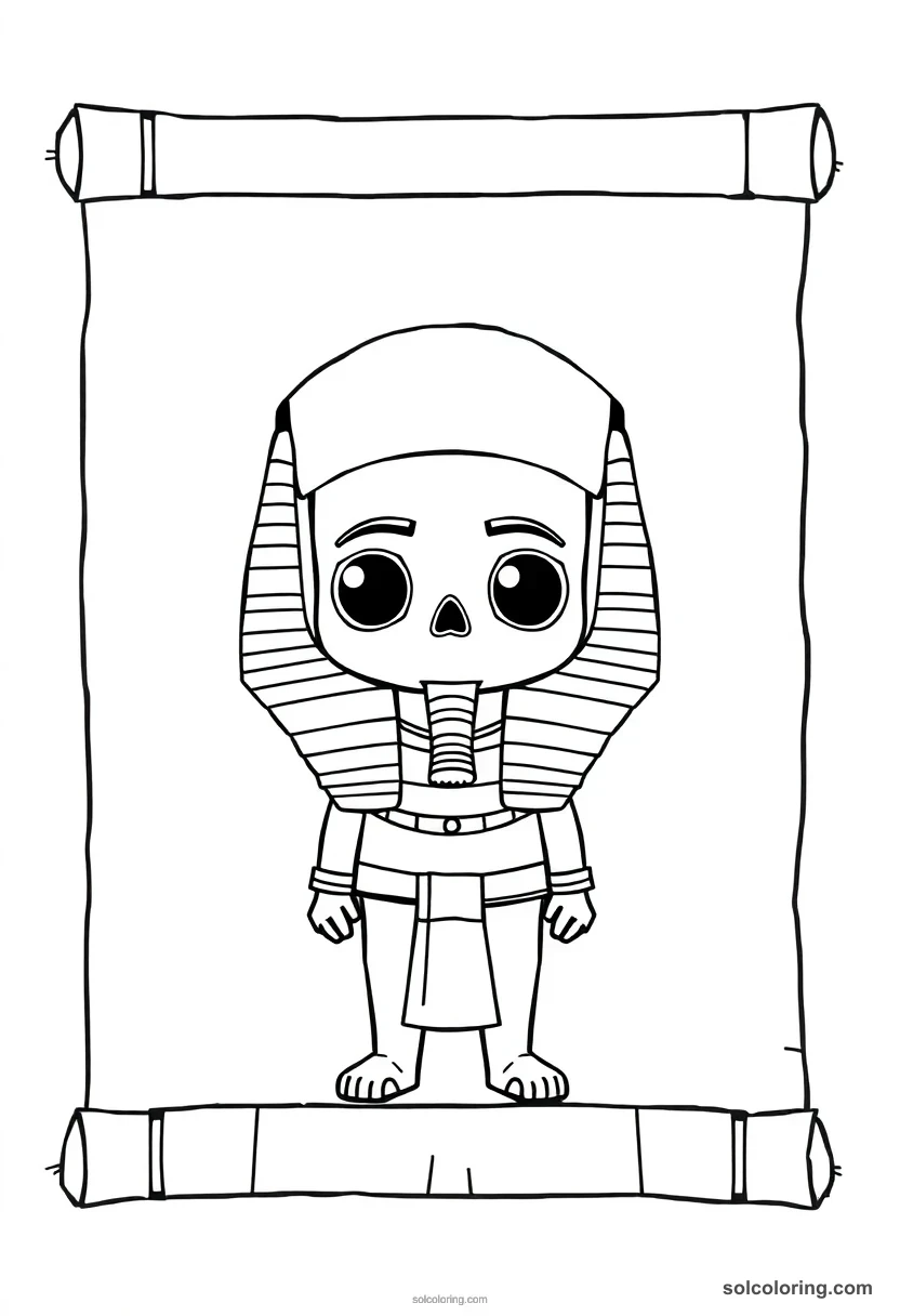 Chibi Book of the Dead Papyrus Scroll chibi coloring page for kids