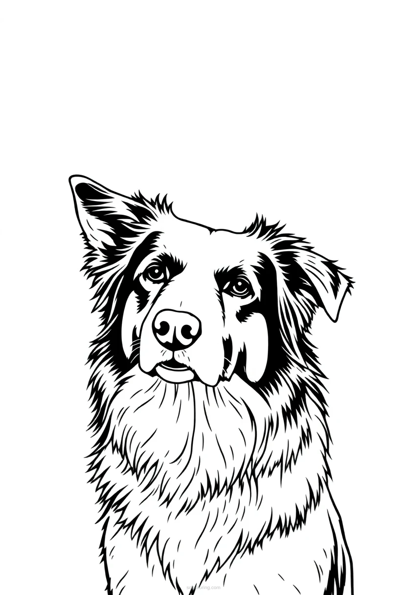 Border Collie Sheepdog coloring page for kids