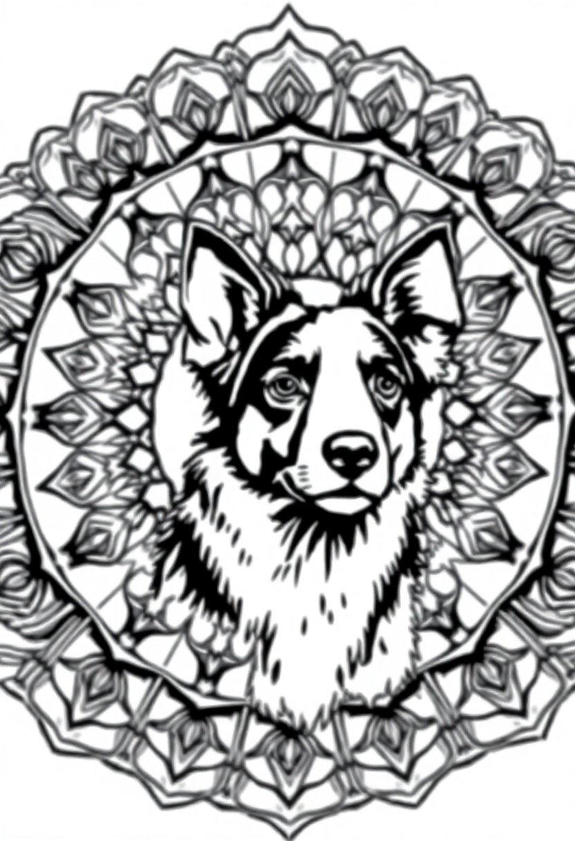 Border Collie Sheepdog coloring page, free printable