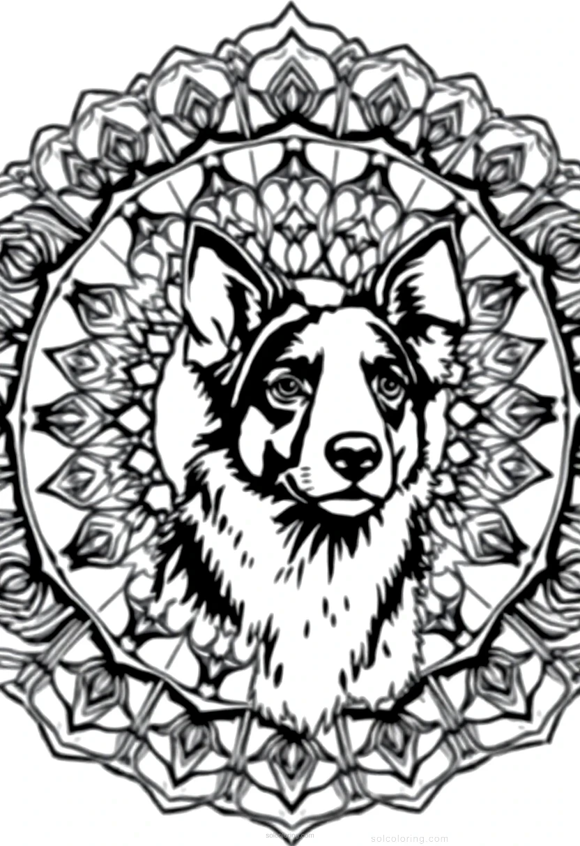 Border Collie Sheepdog coloring page for kids