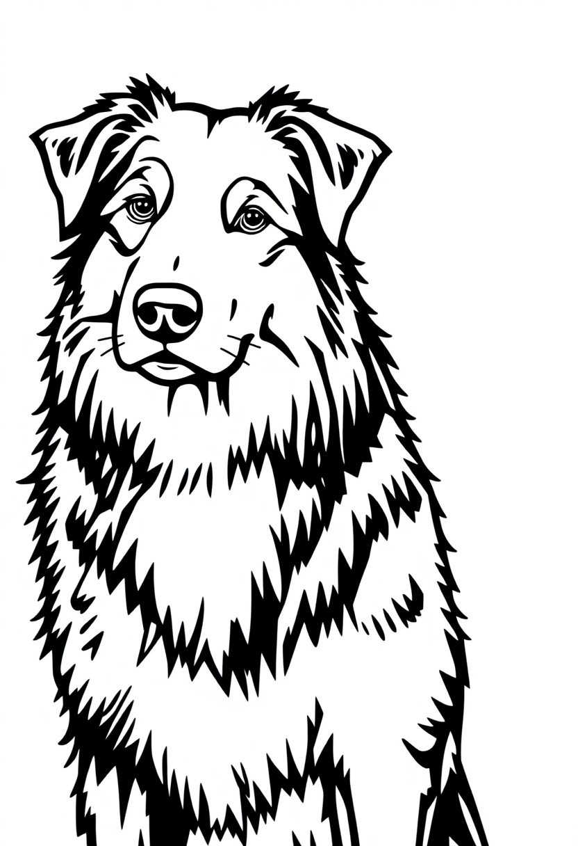 Border Collie Sheepdog coloring page, free printable