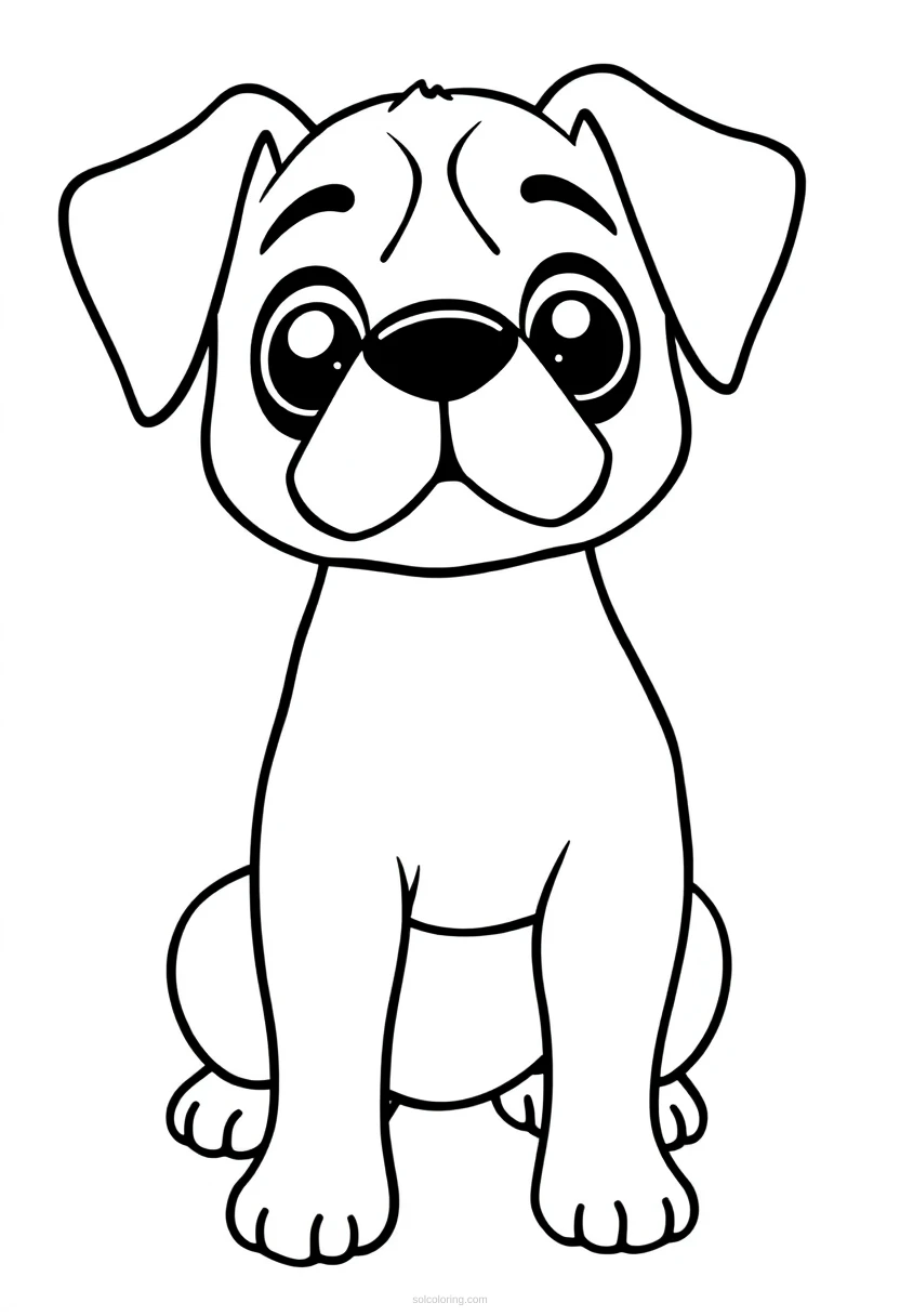 Boxer coloring page for kids