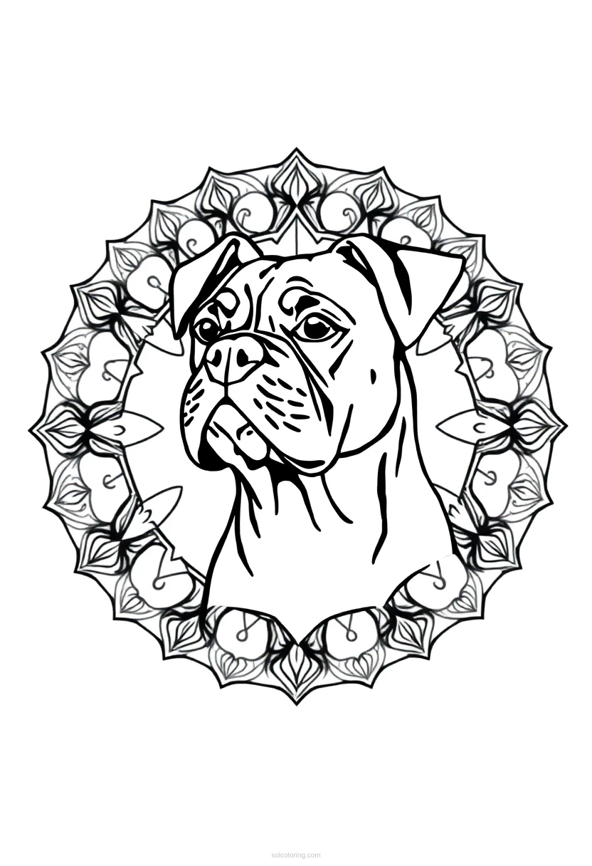 Boxer coloring page for kids