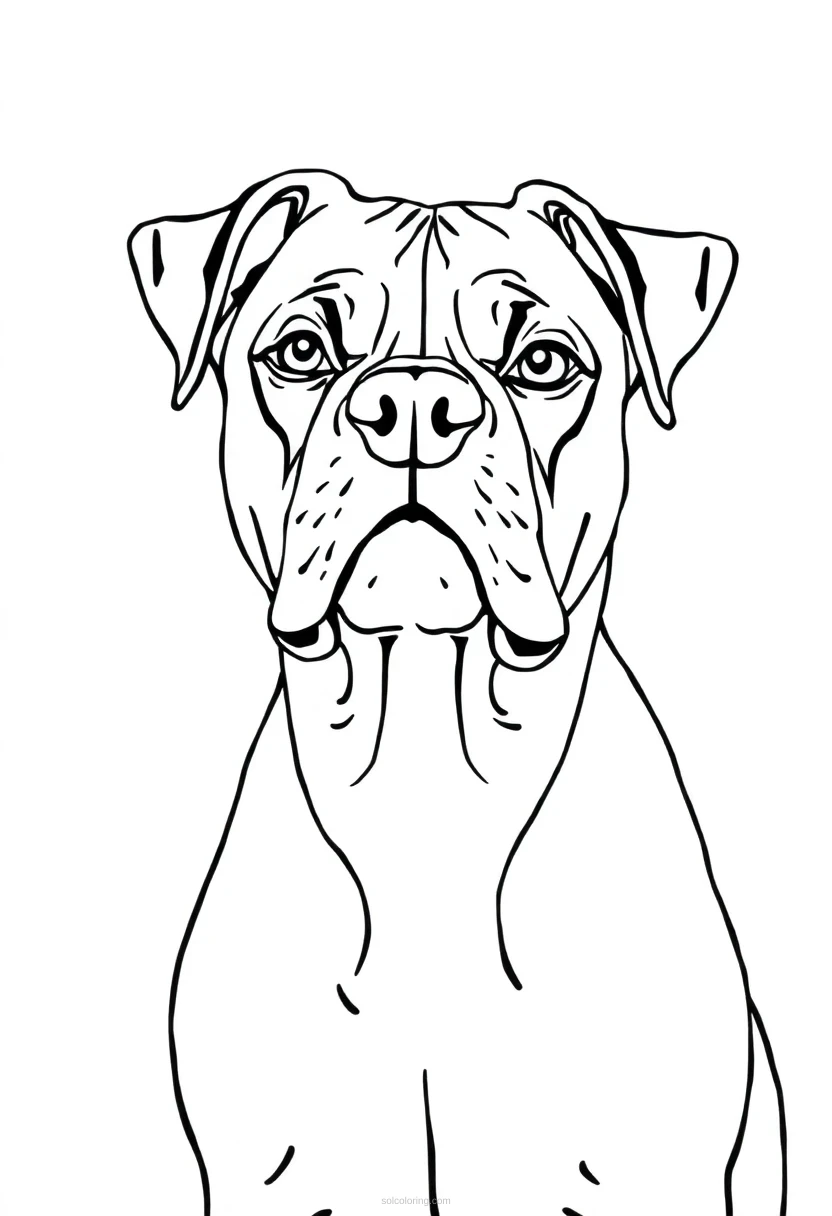Boxer Chibi coloring page for kids