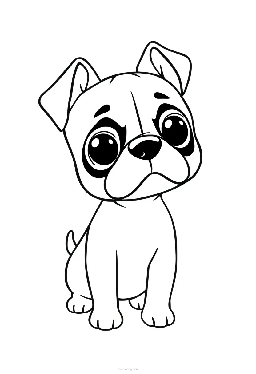 Boxer coloring page for kids