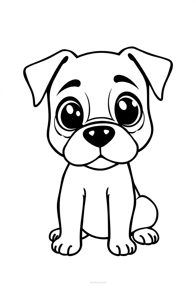 Boxer coloring page for kids