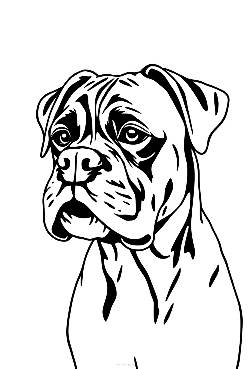 Boxer coloring page for kids