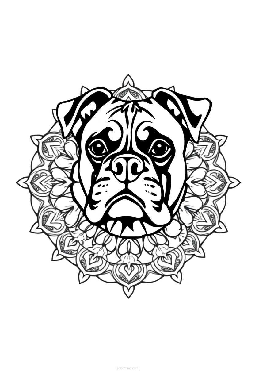 Boxer coloring page for kids