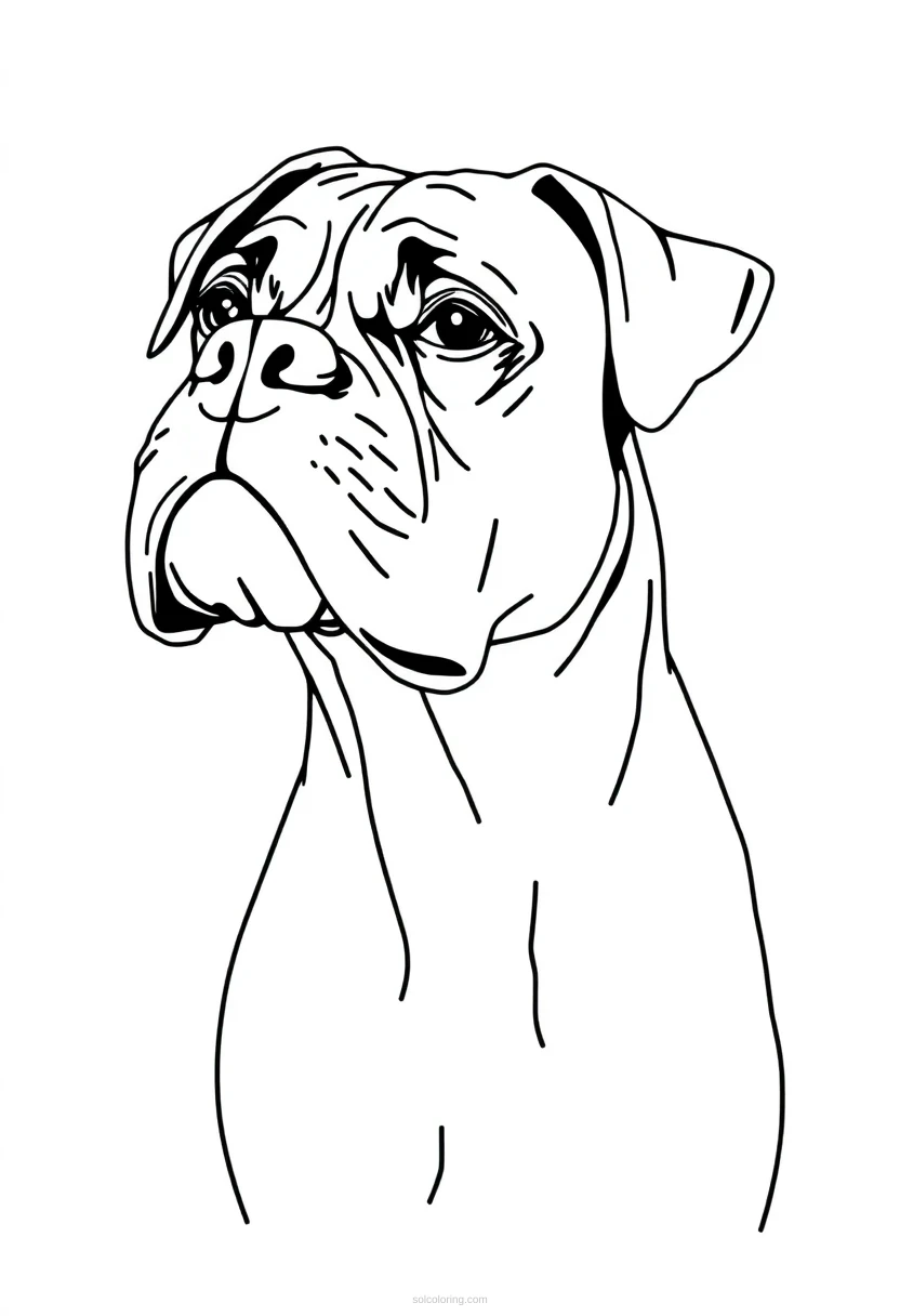 Boxer Cute Cartoon coloring pages