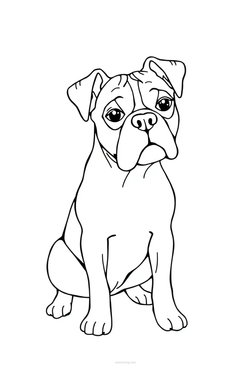 Boxer coloring page for kids