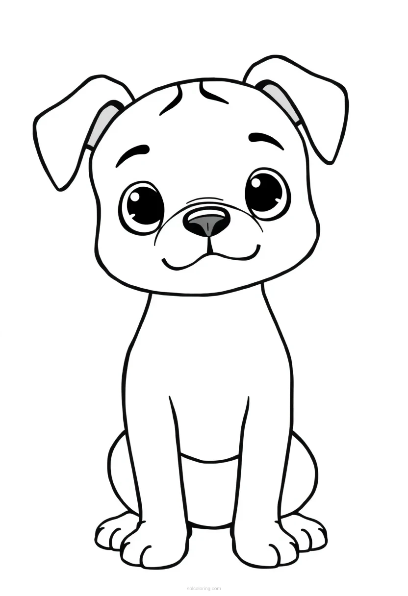 Boxer coloring page for kids