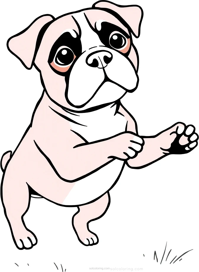 Boxer Dog Playing Fetch coloring page for kids