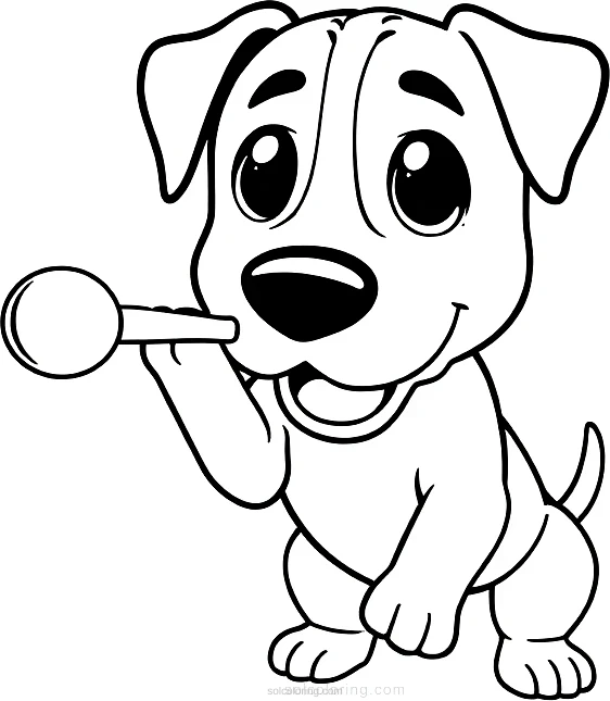 Boxer Dog Playing Fetch coloring page for kids