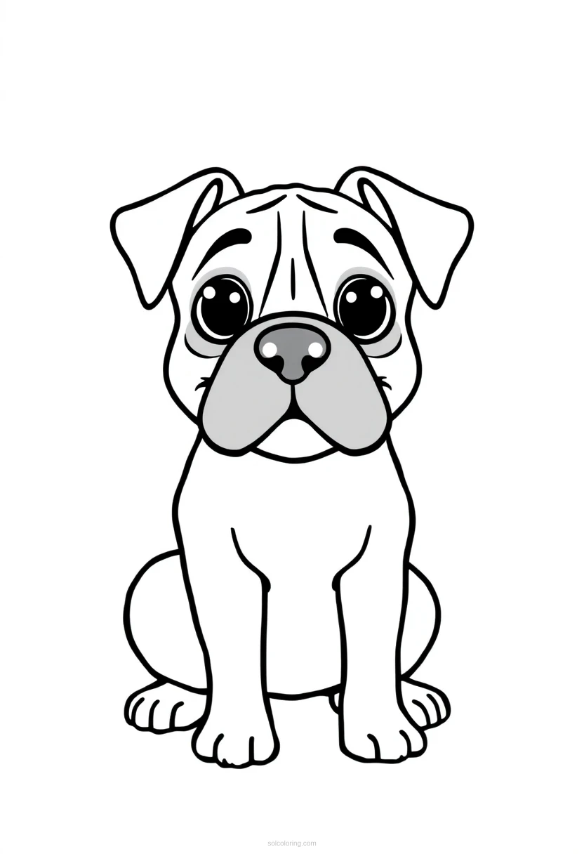 Boxer coloring page for kids