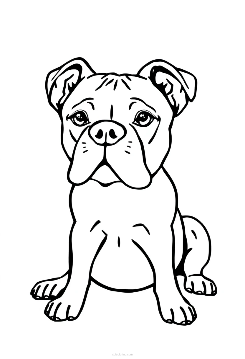 Boxer coloring page for kids