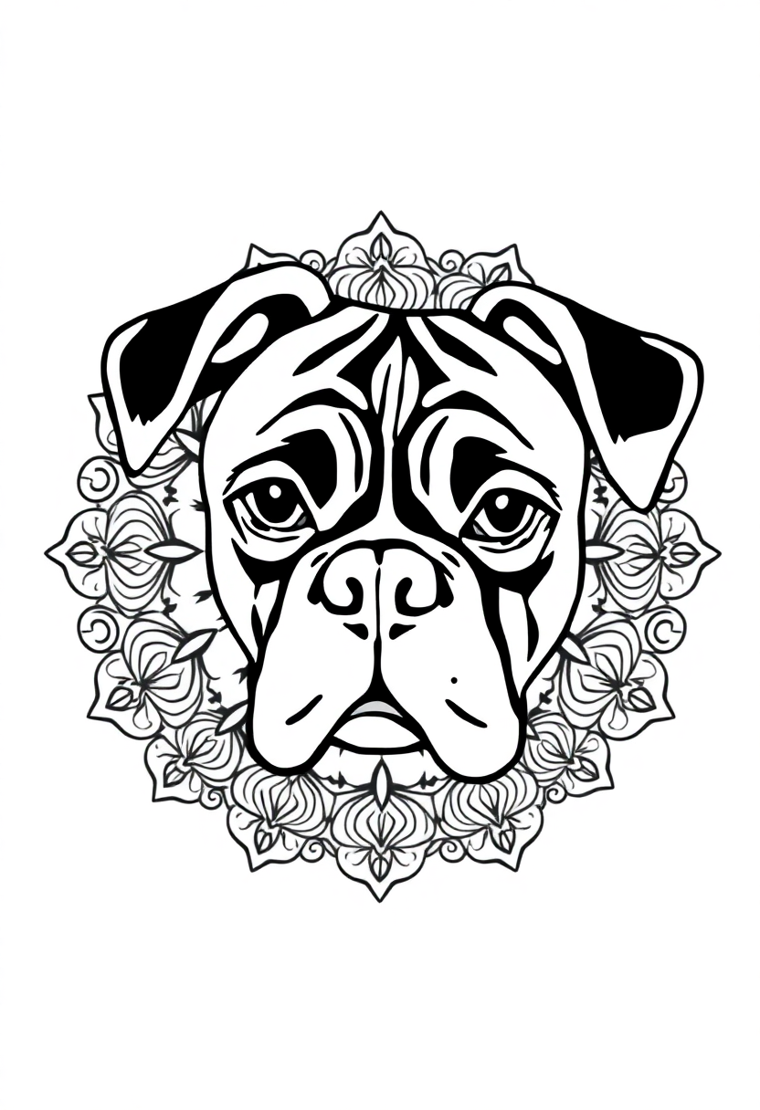 Boxer coloring page, free printable