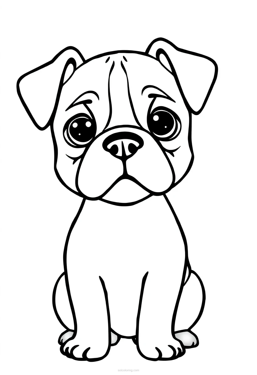 Boxer coloring page for kids